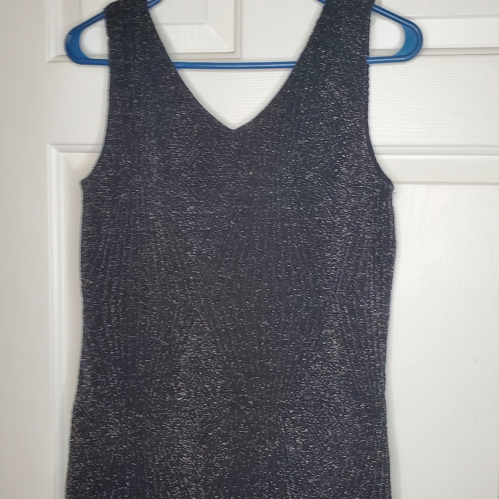 Premise Studio Black Tank with Metallic Thread Medium